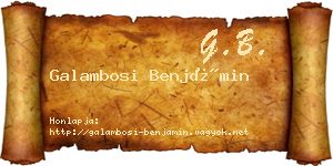 Galambosi Benjámin névjegykártya