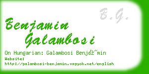 benjamin galambosi business card